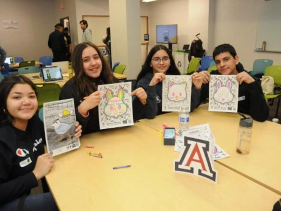 Students working and innovating together 