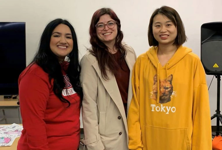 Photo of instructor and students